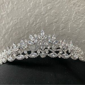 Elegant Silver Crystal Tiara